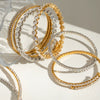 Stainless Steel Geometric Electroplated Zircon Opening Bracelet Jewelry