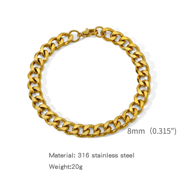 Stainless Steel Geometric Electroplating Unisex Bracelet