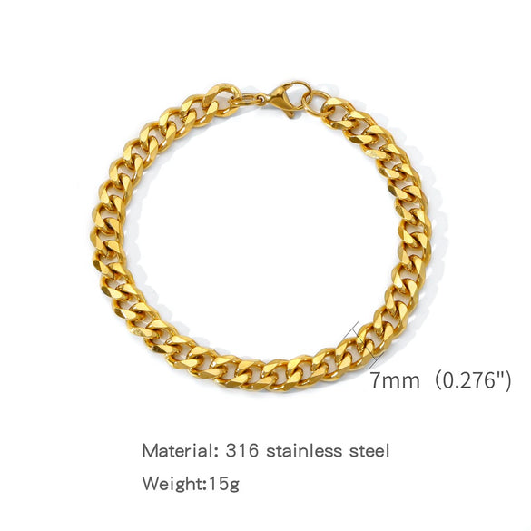 Stainless Steel Geometric Electroplating Unisex Bracelet