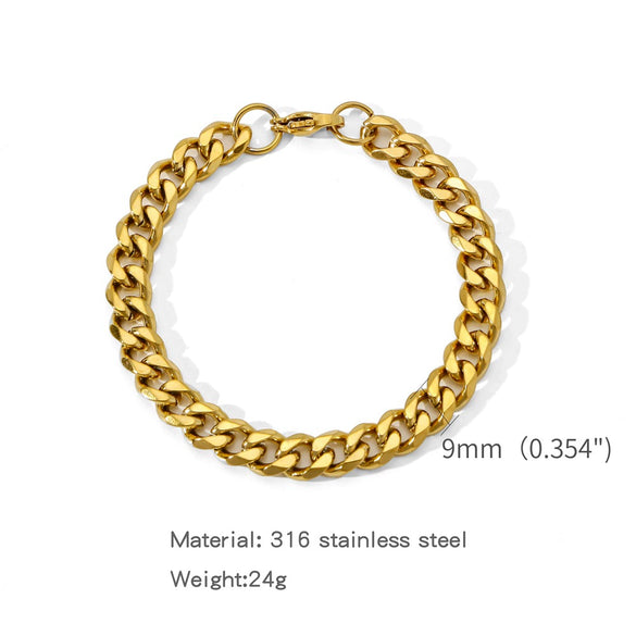 Stainless Steel Geometric Electroplating Unisex Bracelet