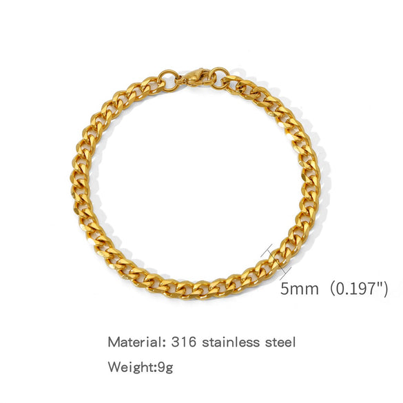 Stainless Steel Geometric Electroplating Unisex Bracelet