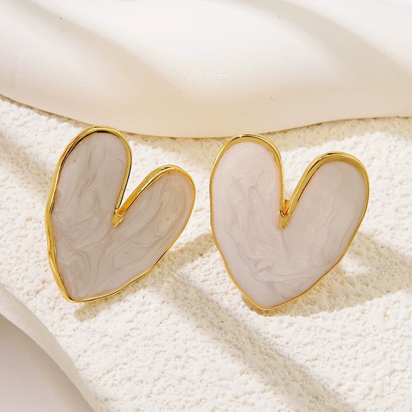Stainless Steel Geometric Elegant Electroplated Love Earrings For Women