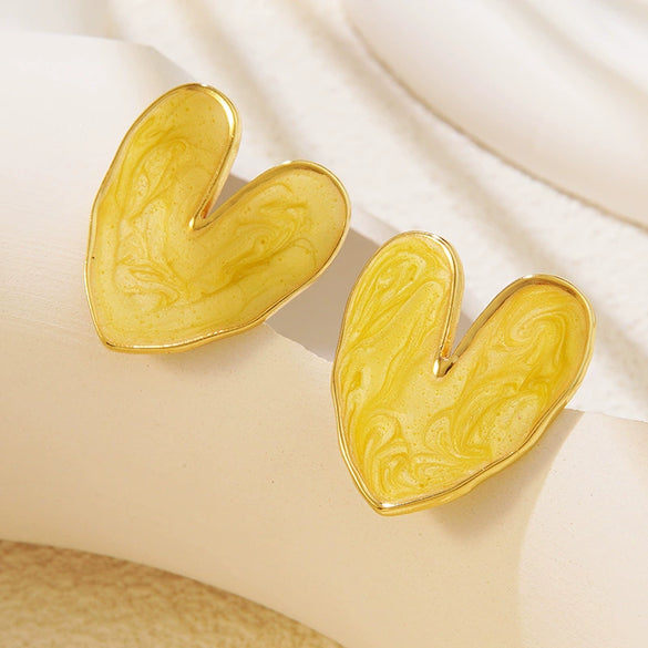 Stainless Steel Geometric Elegant Electroplated Love Earrings For Women