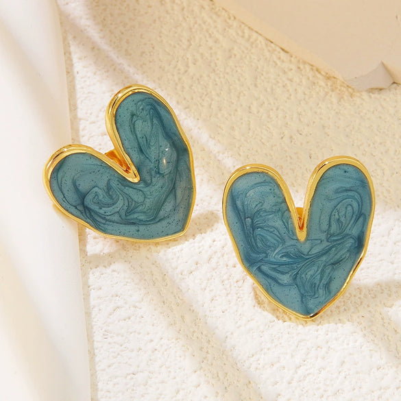Stainless Steel Geometric Elegant Electroplated Love Earrings For Women