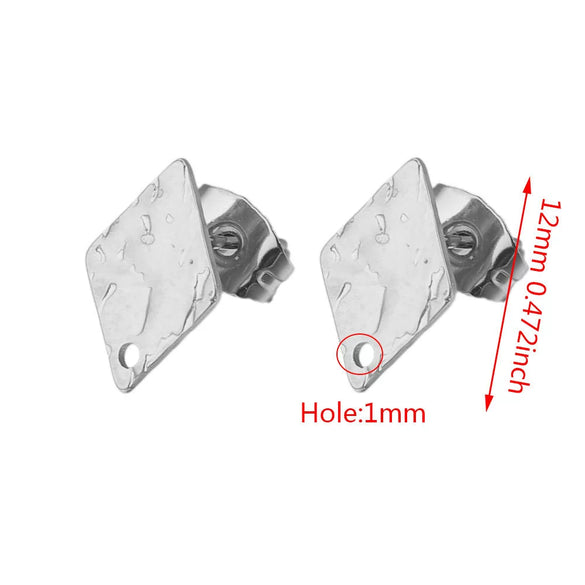 Stainless Steel Geometric Embossed Earring Piece Jewelry Accessories For Earrings Making With Electroplating And 18K Gold Plating
