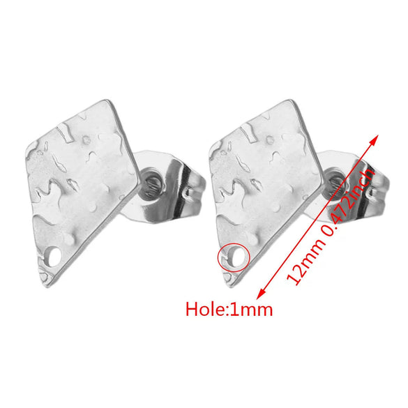 Stainless Steel Geometric Embossed Earring Piece Jewelry Accessories For Earrings Making With Electroplating And 18K Gold Plating