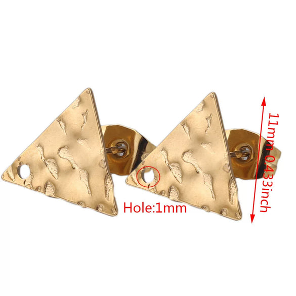 Stainless Steel Geometric Embossed Earring Piece Jewelry Accessories For Earrings Making With Electroplating And 18K Gold Plating