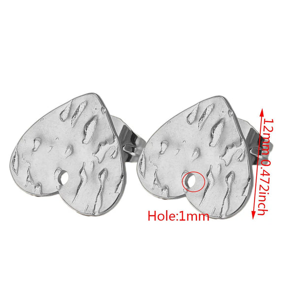 Stainless Steel Geometric Embossed Earring Piece Jewelry Accessories For Earrings Making With Electroplating And 18K Gold Plating