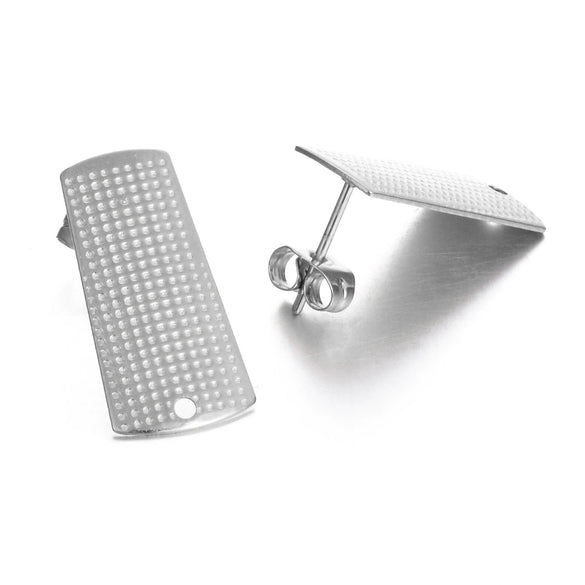 Stainless Steel Geometric Embossed Electroplated Earrings For Diy Making