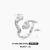 Stainless Steel Geometric Embrace Opening Adjustable Ring For Women With Real Gold Electroplated Treatment