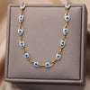 Stainless Steel Geometric Enamel Devil's Eye Clavicle Chain Necklace Electroplated Jewelry