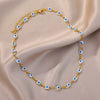Stainless Steel Geometric Enamel Devil's Eye Clavicle Chain Necklace Electroplated Jewelry