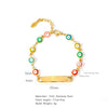 Stainless Steel Geometric Evil Eye Women's Bracelet With Electroplating
