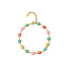 Stainless Steel Geometric Evil Eye Women's Bracelet With Electroplating
