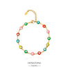 Stainless Steel Geometric Evil Eye Women's Bracelet With Electroplating