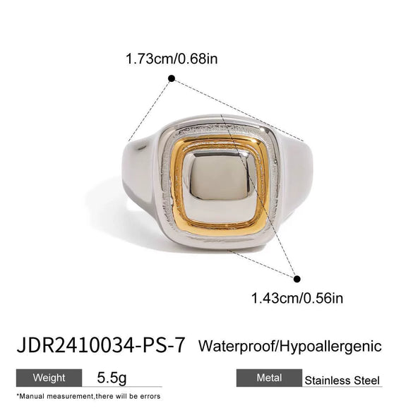 Stainless Steel Geometric Exaggerated Earrings And Retro Ring Jewelry With Electroplating
