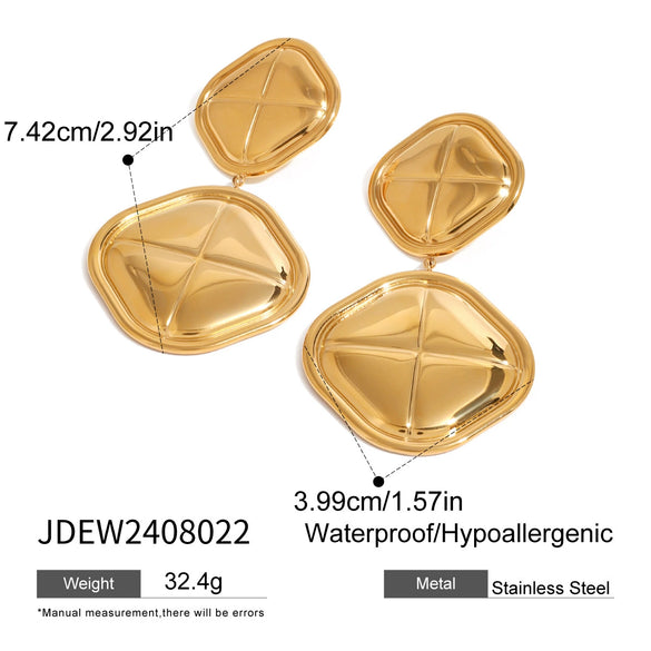 Stainless Steel Geometric Exaggerated Electroplated Women's Earrings