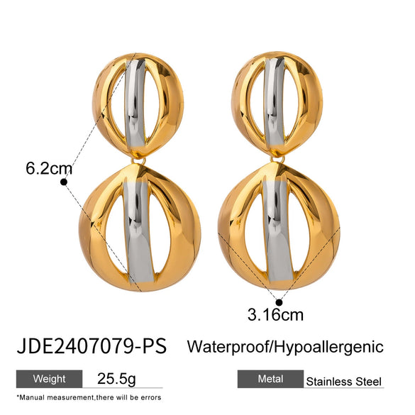 Stainless Steel Geometric Exaggerated Electroplated Women's Earrings
