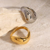 Stainless Steel Geometric Exaggerated Ring With Electroplating For Women