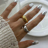 Stainless Steel Geometric Exaggerated Ring With Electroplating For Women