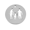 Stainless Steel Geometric Family Round Happiness Diy Pendant Jewelry Accessories