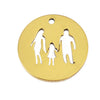 Stainless Steel Geometric Family Round Happiness Diy Pendant Jewelry Accessories