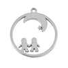 Stainless Steel Geometric Family Round Happiness Diy Pendant Jewelry Accessories