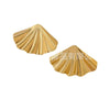 Stainless Steel Geometric Fanshaped Earrings Polish Style