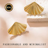 Stainless Steel Geometric Fanshaped Earrings Polish Style
