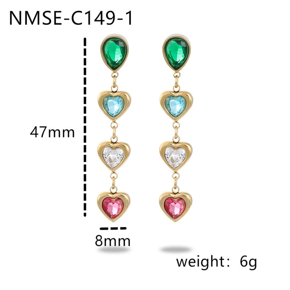 Stainless Steel Geometric Fashion Earrings For Women With Electroplating Design
