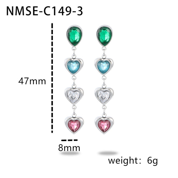 Stainless Steel Geometric Fashion Earrings For Women With Electroplating Design