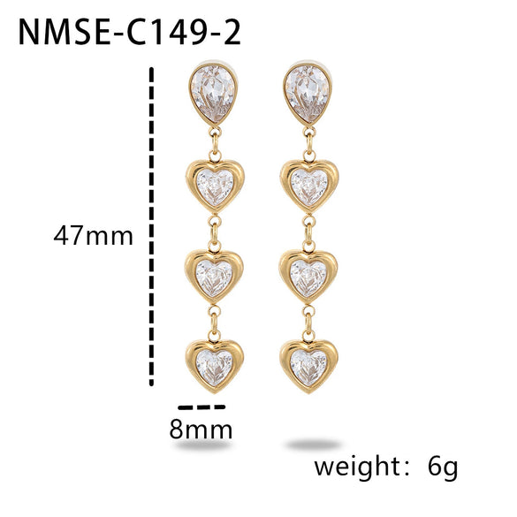 Stainless Steel Geometric Fashion Earrings For Women With Electroplating Design