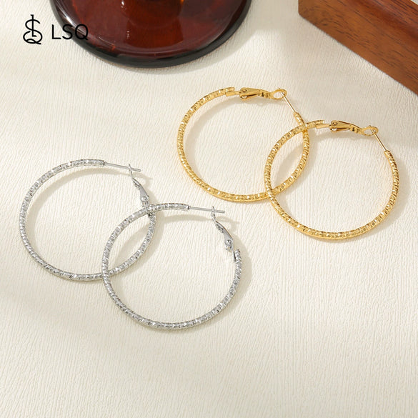 Stainless Steel Geometric Fashion Earrings With Electroplating Treatment