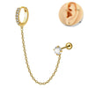 Stainless Steel Geometric Fashion Electroplated Hanging Earrings With White Zirconium Ear Buckle