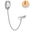 Stainless Steel Geometric Fashion Electroplated Hanging Earrings With White Zirconium Ear Buckle