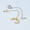 Stainless Steel Geometric Fashion Electroplated Hanging Earrings With White Zirconium Ear Buckle