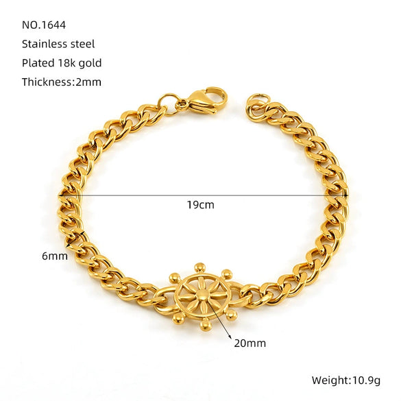 Stainless Steel Geometric Fashion Electroplated Women's Cuban Chain Bracelet