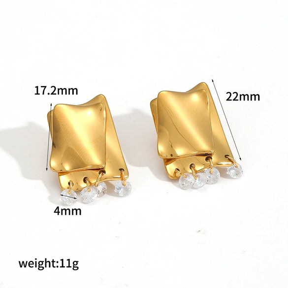 Stainless Steel Geometric Fashion Electroplated Women's Earrings