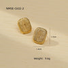 Stainless Steel Geometric Fashion Exaggerated Electroplated Frosted Fold Texture Earrings For Women