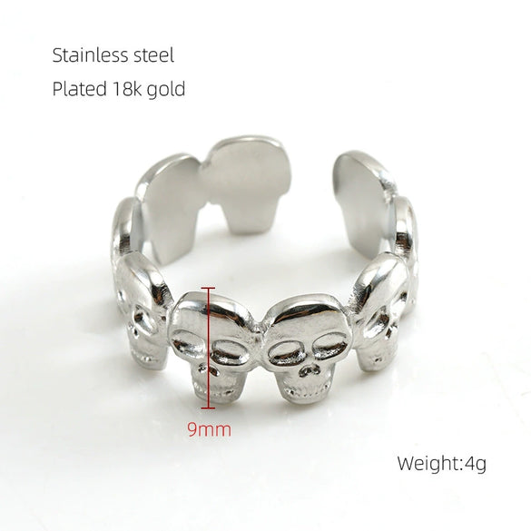 Stainless Steel Geometric Fashion Opening Adjustable Ring For Women
