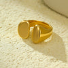 Stainless Steel Geometric Fashion Ring Furnace Electroplated