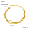 Stainless Steel Geometric Feather Design Electroplated Clavicle Chain For Women And Unisex