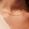 Stainless Steel Geometric Fine Bead Chain Necklace For Women Electroplated Minimalist Fashion Stacked Collar Jewelry