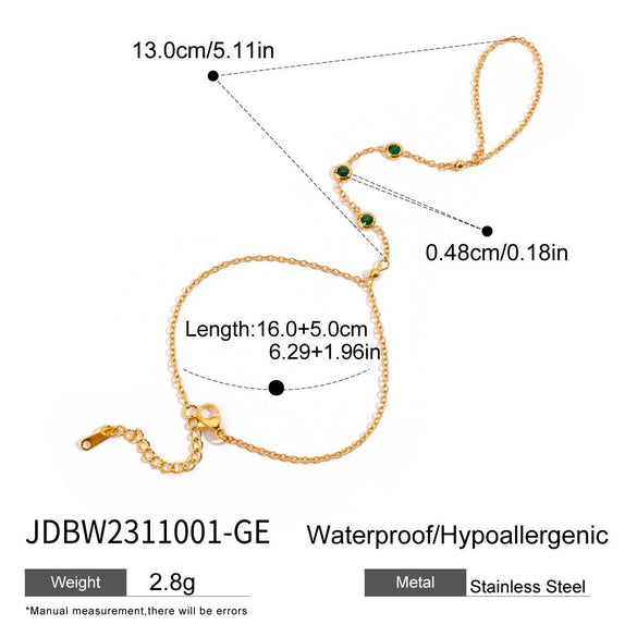 Stainless Steel Geometric Finger Bracelet With Electroplating Design For Women