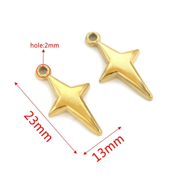 Stainless Steel Geometric Fish Pattern Jewelry Supplies For Diy Bracelet Necklace Pendant Earrings With Electroplating