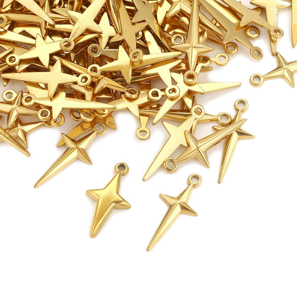 Stainless Steel Geometric Fish Pattern Jewelry Supplies For Diy Bracelet Necklace Pendant Earrings With Electroplating