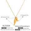 Stainless Steel Geometric Fish Pendant Necklace For Women With 18K Gold Electroplated Cross Chain