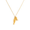 Stainless Steel Geometric Fish Pendant Necklace For Women With 18K Gold Electroplated Cross Chain