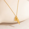 Stainless Steel Geometric Fish Pendant Necklace For Women With 18K Gold Electroplated Cross Chain