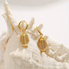 Stainless Steel Geometric Fishbone Pendant Women's Earrings With Electroplating
